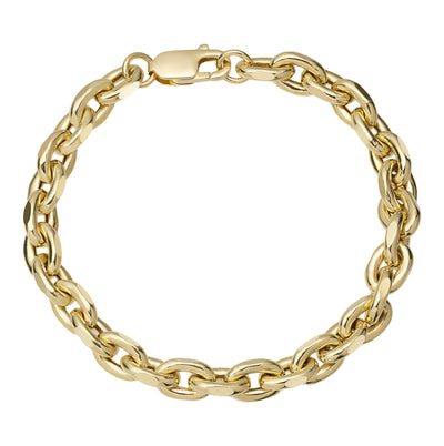 Women's Oval Rolo Link Chain Bracelet 14K Gold - bayamjewelry