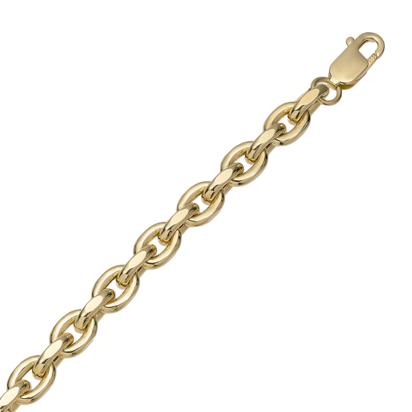 Women's Oval Rolo Link Chain Bracelet 14K Gold - bayamjewelry