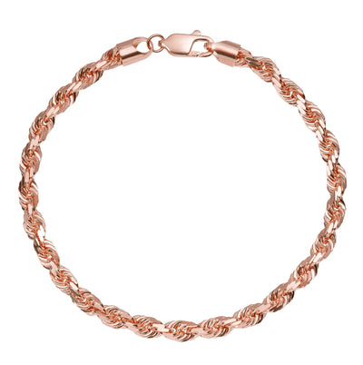 Women's Rope Chain Bracelet 10K Rose Gold - Solid - bayamjewelry