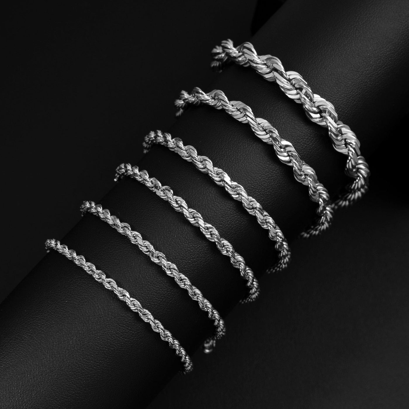 Women's Rope Chain Bracelet 10K White Gold - Solid - bayamjewelry
