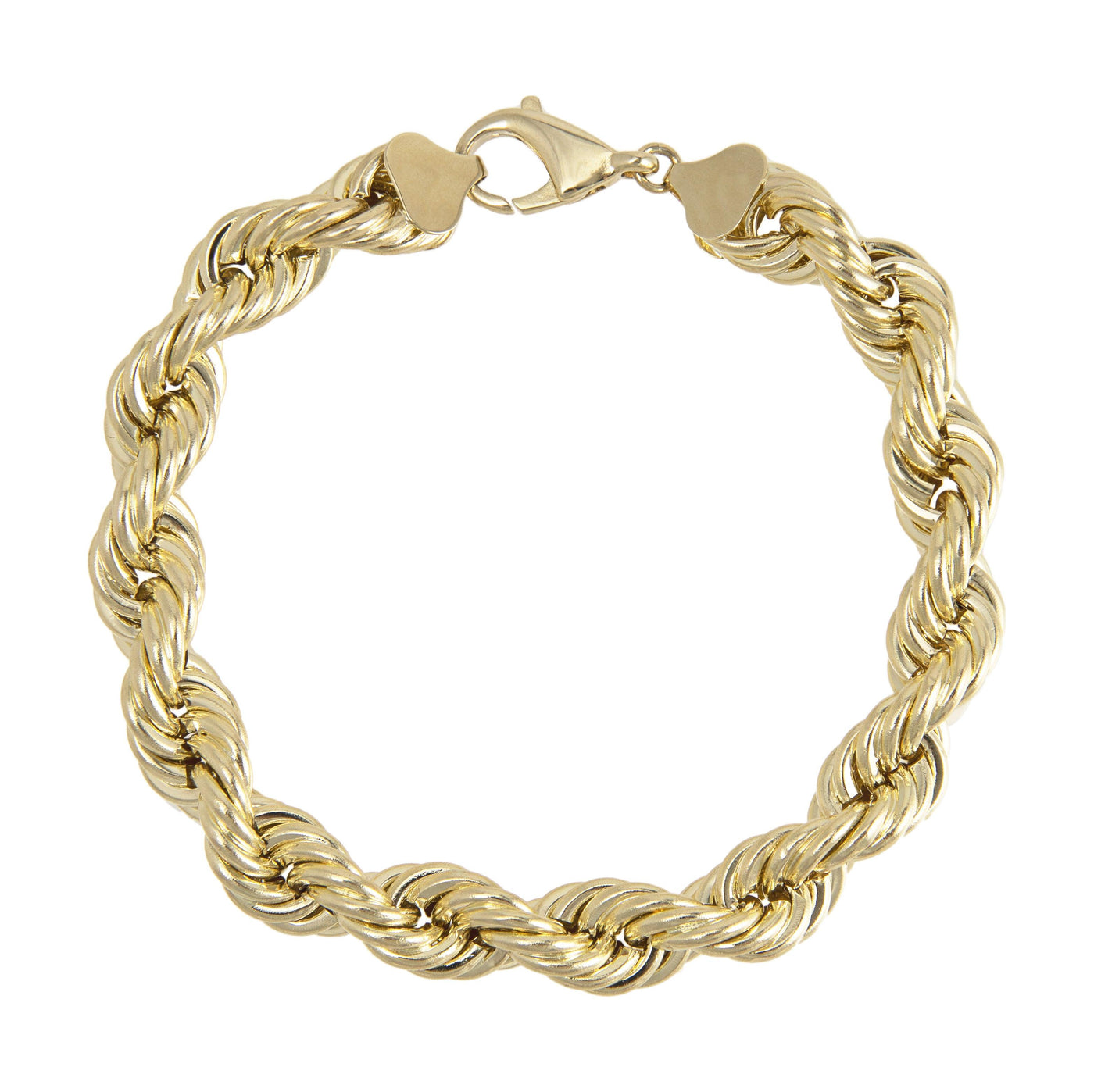 Women's Rope Chain Bracelet 10K Yellow Gold - Hollow - bayamjewelry