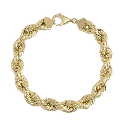 Women's Rope Chain Bracelet 14K Yellow Gold - Hollow - bayamjewelry
