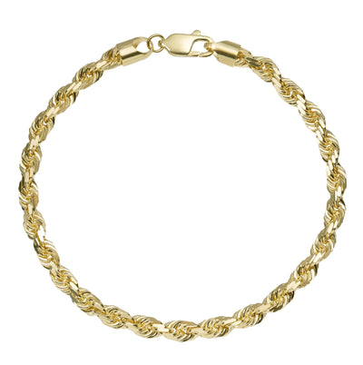 Women's Rope Chain Bracelet 14K Yellow Gold - Solid - bayamjewelry