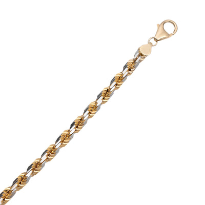 Women's Rope Chain Bracelet 14K Yellow White Gold - Solid - bayamjewelry