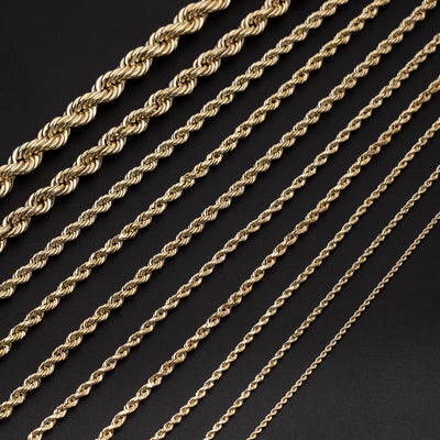Rope Chain Necklace 10K Yellow Gold - Hollow