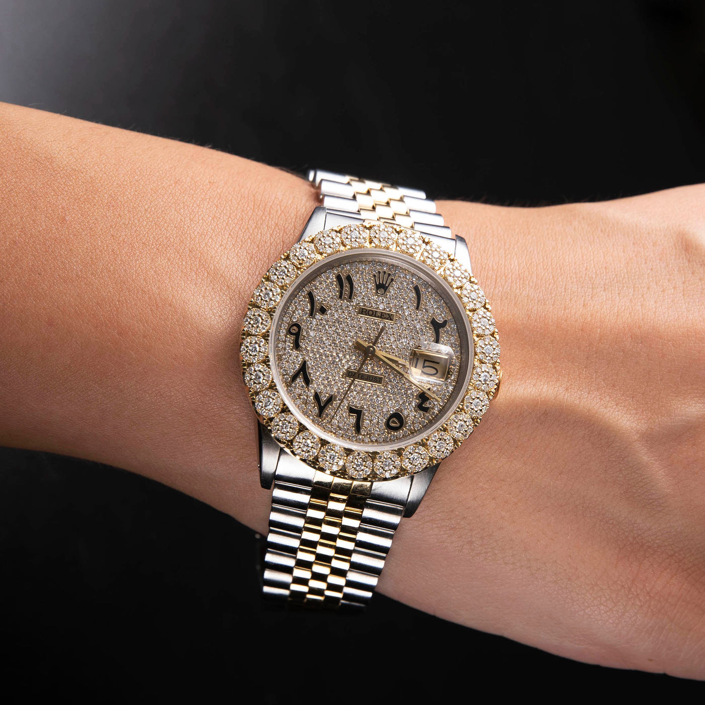 Rolex Datejust Diamond Bezel Watch 36mm Arabic Numeral Dial | 3.75ct