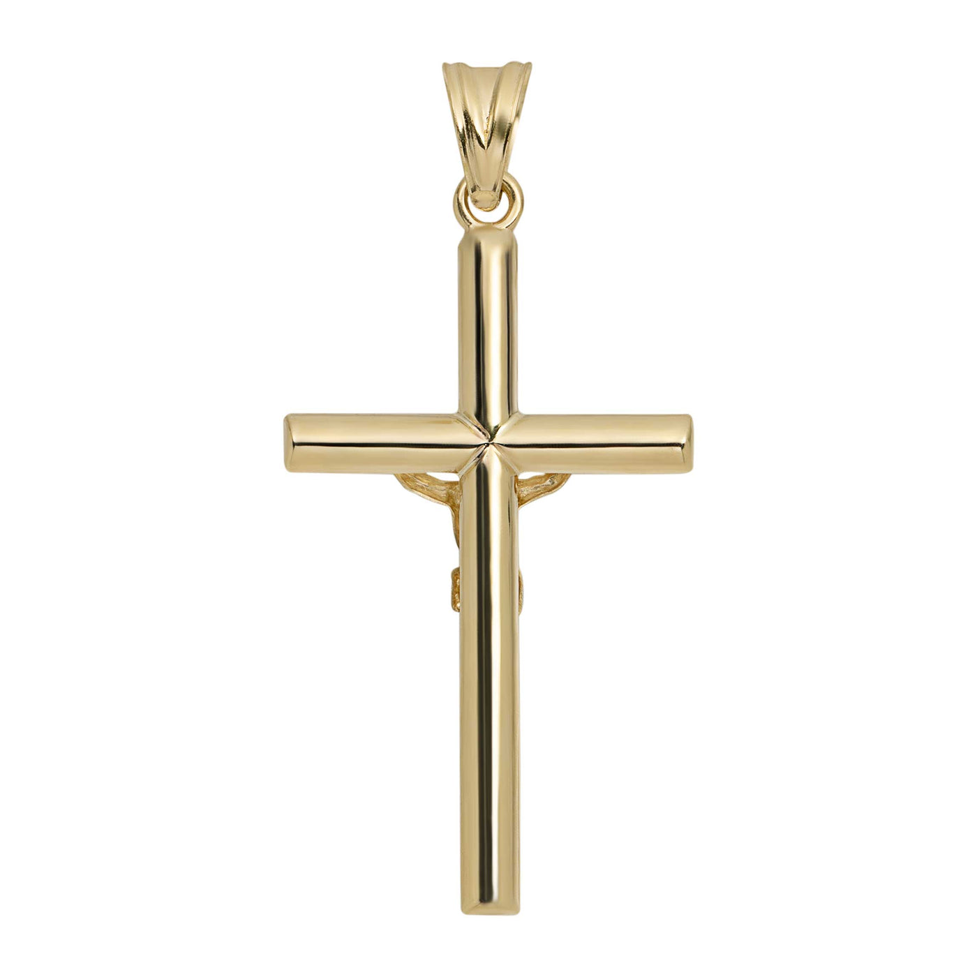 1 3/4" Jesus Cross Crucifix Pendant 10K Yellow Gold