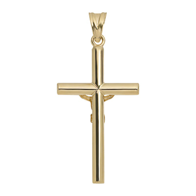1 3/4" Jesus Cross Crucifix Pendant 10K Yellow Gold