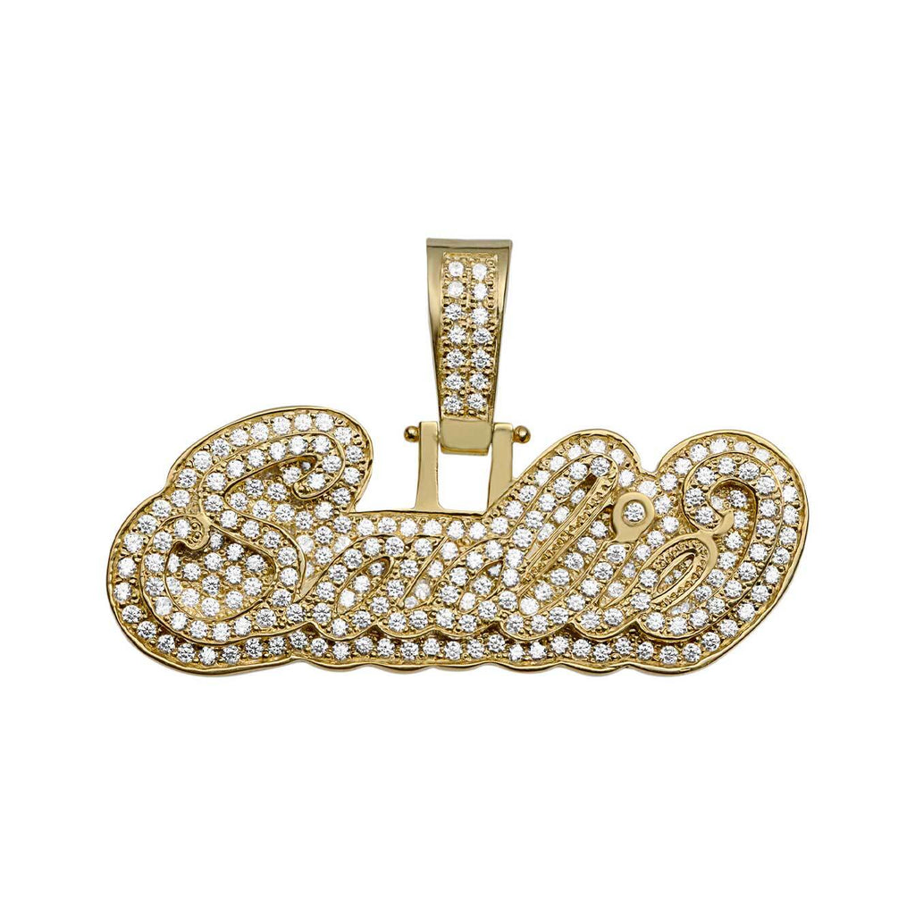 Louis Vuitton Gold and Diamond Nameplate Necklace