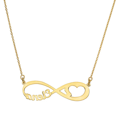 Ladies Infinity Name Plate Necklace 14K Gold - Style 168