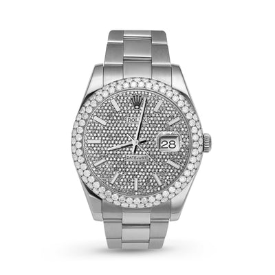 Rolex Datejust Diamond Bezel Watch 41mm Mother of Pearl Dial | 7.50ct