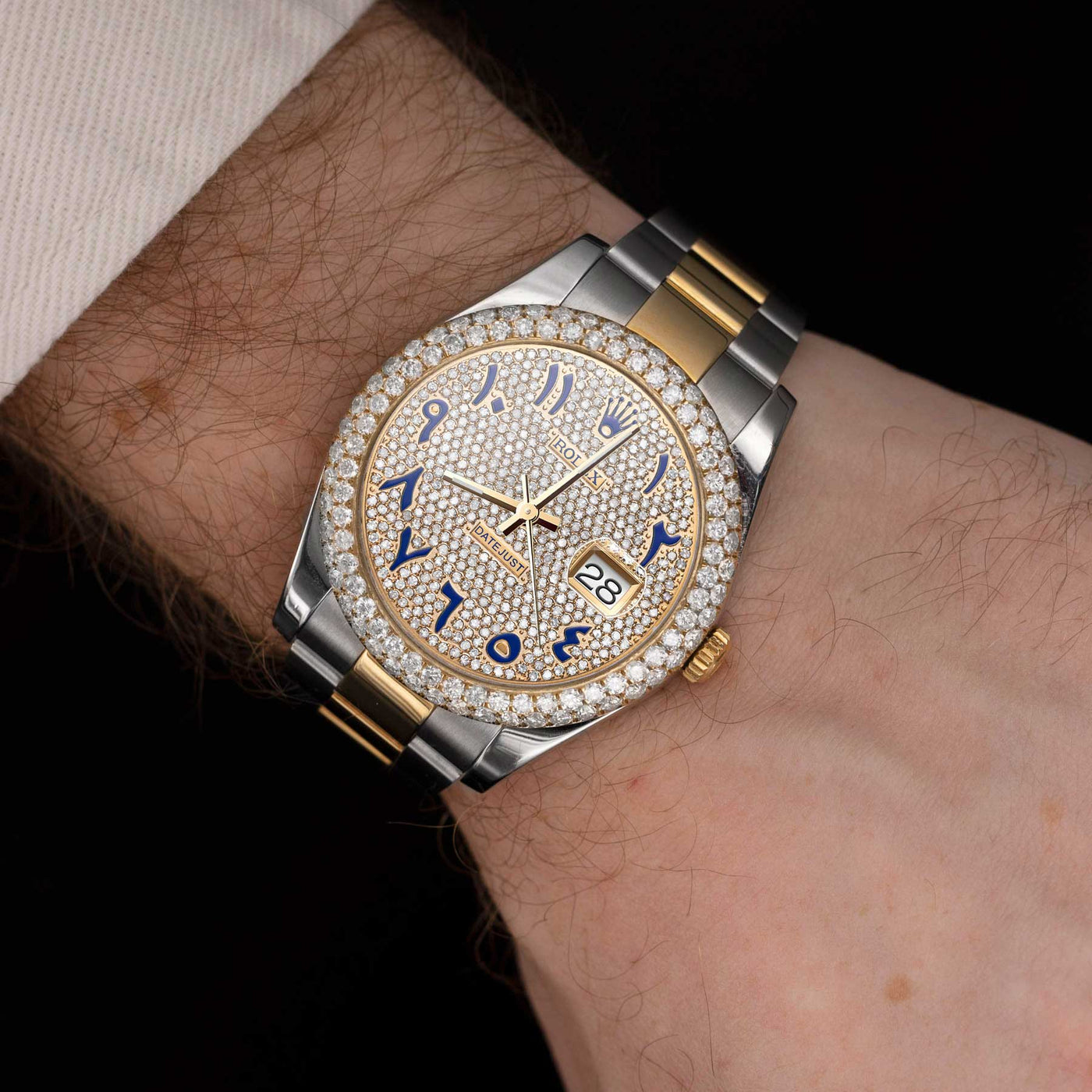 Rolex Datejust Diamond Bezel Watch 41mm Blue Arabic Numeral Dial | 7.50ct