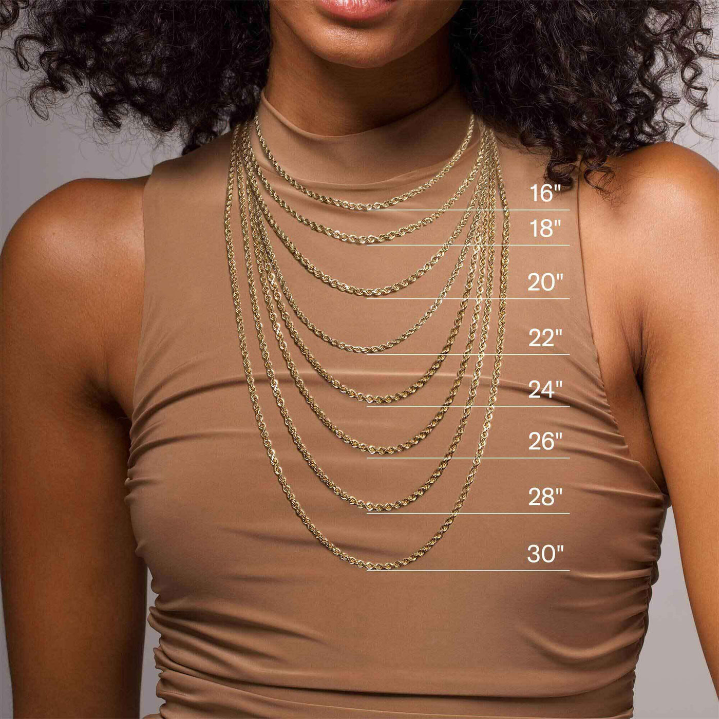 Women's Rope Chain Necklace 10K Rose Gold - Solid