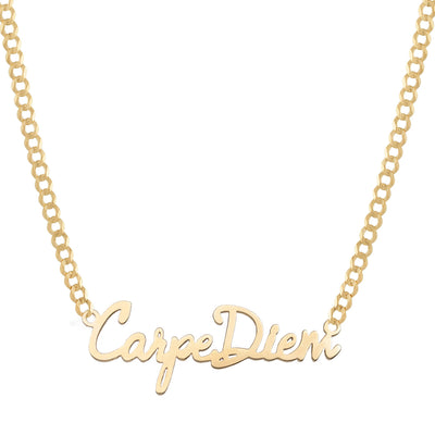 Ladies Script Name Plate Necklace 14K Gold - Style 105