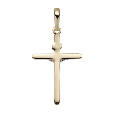 1 1/2" Polished Crucifix Jesus Cross Pendant 14K Yellow Gold