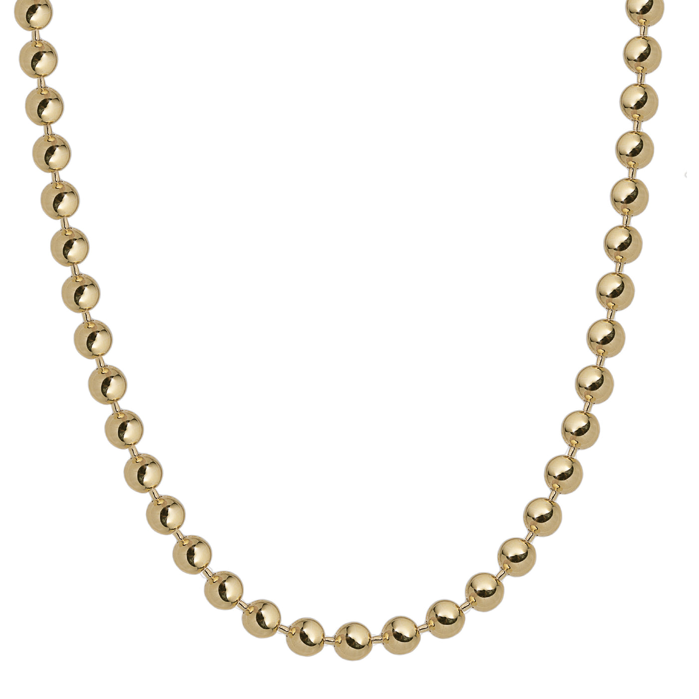 Bead Ball Chain Necklace 10K Yellow Gold