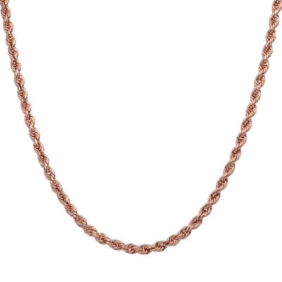 Rope Chain Necklace 14K Rose Gold - Hollow