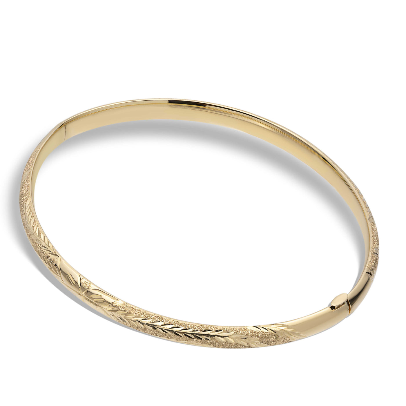 Florentine Design Comfort Fit Bangle Bracelet 10K Yellow Gold