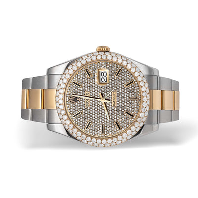 Rolex Datejust Diamond Bezel Watch 41mm Black Dial | 7.50ct