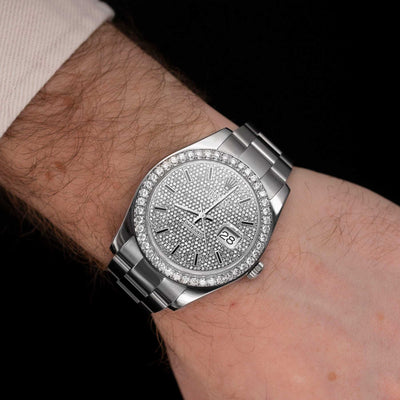 Rolex Datejust Diamond Bezel Watch 41mm Diamond Black Dial | 4.65ct