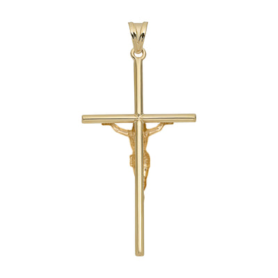 2 1/4" Jesus Crucifix Cross Pendant 10K Yellow Gold