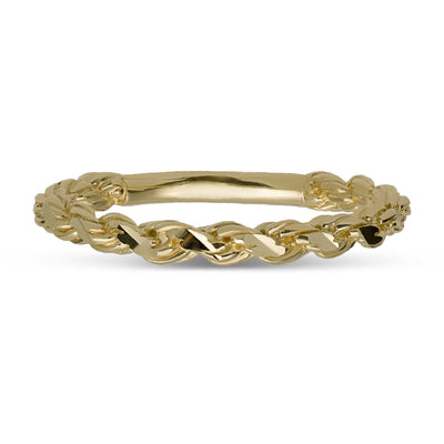 Women's Rope Chain Ring 10K Yellow Gold