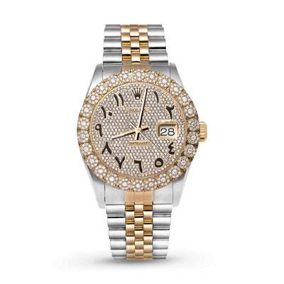 Rolex Datejust Diamond Bezel Watch 36mm Arabic Numeral Dial | 3.75ct