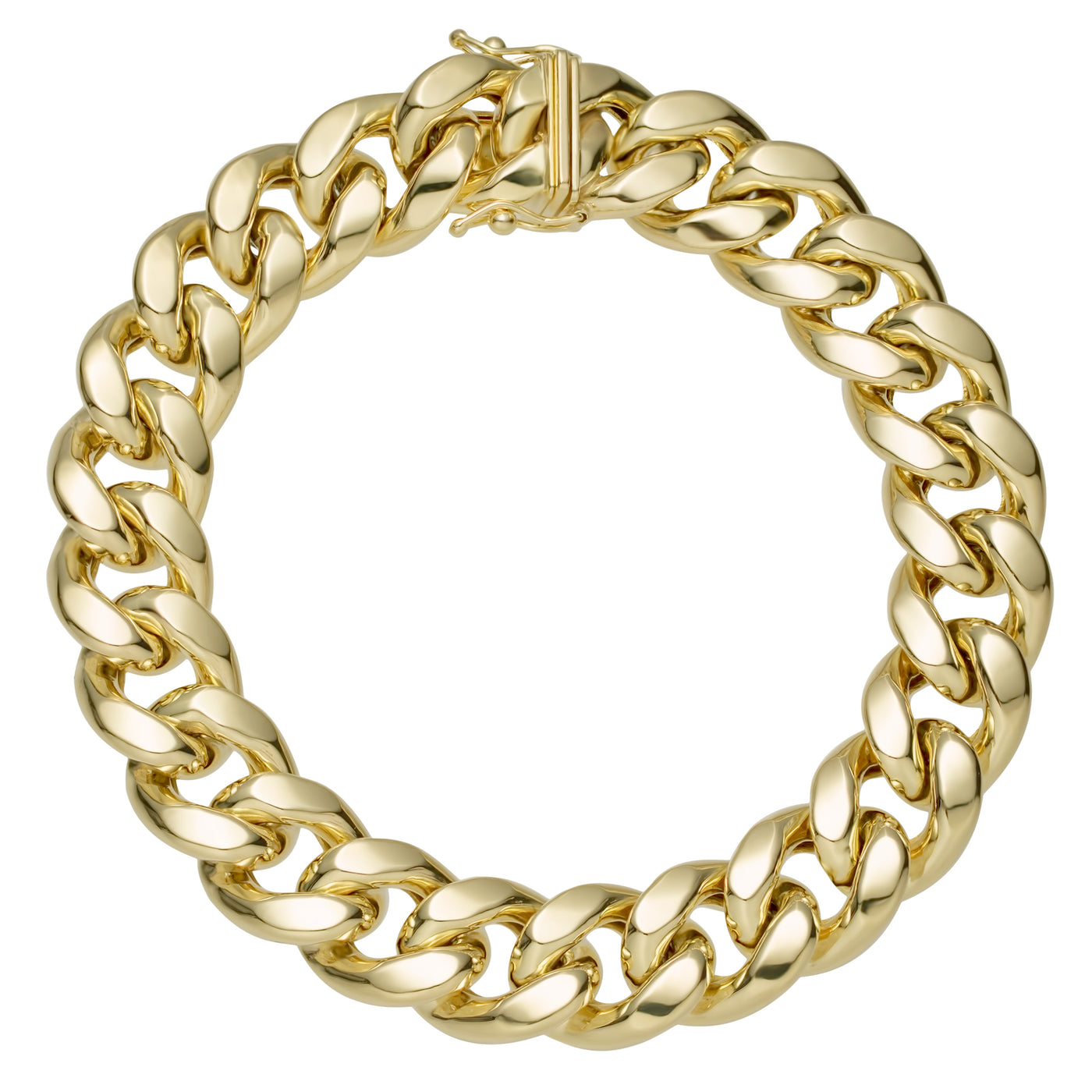 Women's Miami Cuban Bracelet 10K Yellow Gold - Hollow