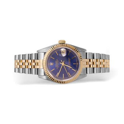 Rolex Datejust Fluted Bezel Watch 31mm Blue Dial