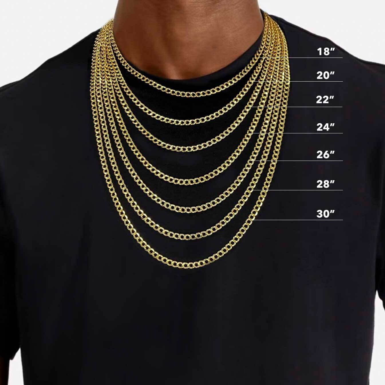 Curb Link Chain Necklace 10K Tri-Color Gold - Solid