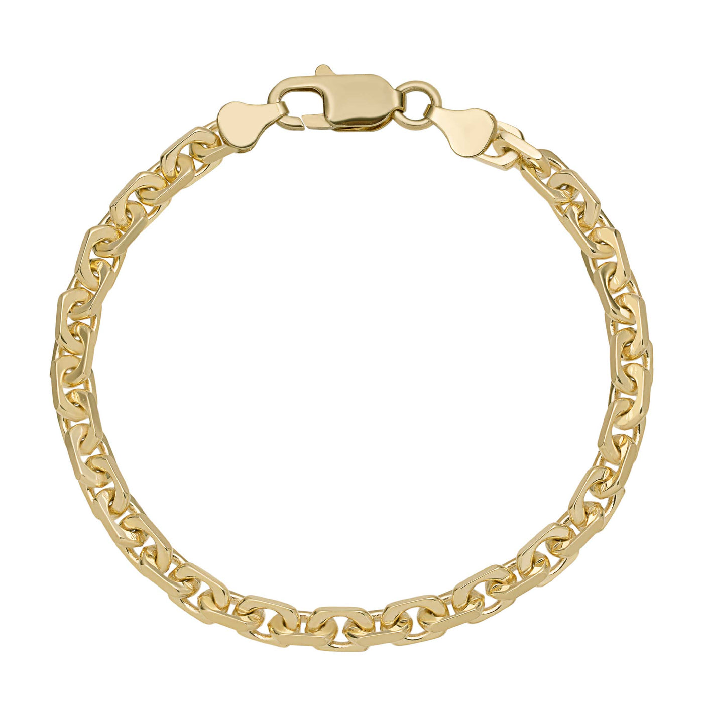 Chunky Box Chain Bracelet Solid 10K Yellow Gold
