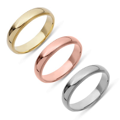 Classic Rope Comfort Fit Wedding Band Gold - Solid