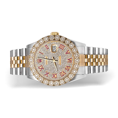 Rolex Datejust Diamond Bezel Watch 36mm Pink Roman Dial | 3.75ct