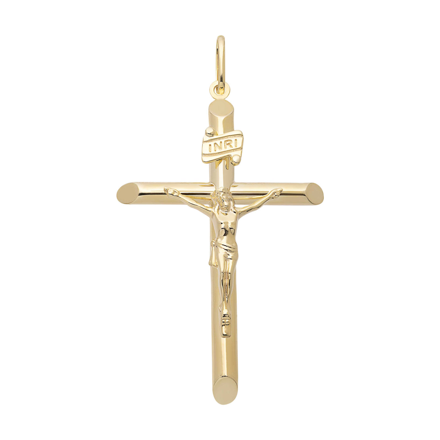 Jesus Crucifix Cross INRI Pendant Real 10K Yellow Gold All Sizes