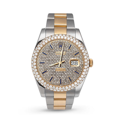 Rolex Datejust Diamond Bezel Watch 41mm Blue Dial | 7.50ct