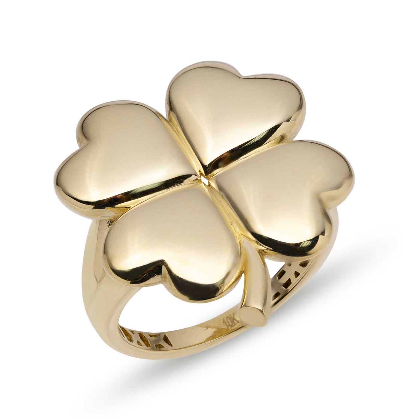 Shiny Clover Ring 10K Yellow Gold