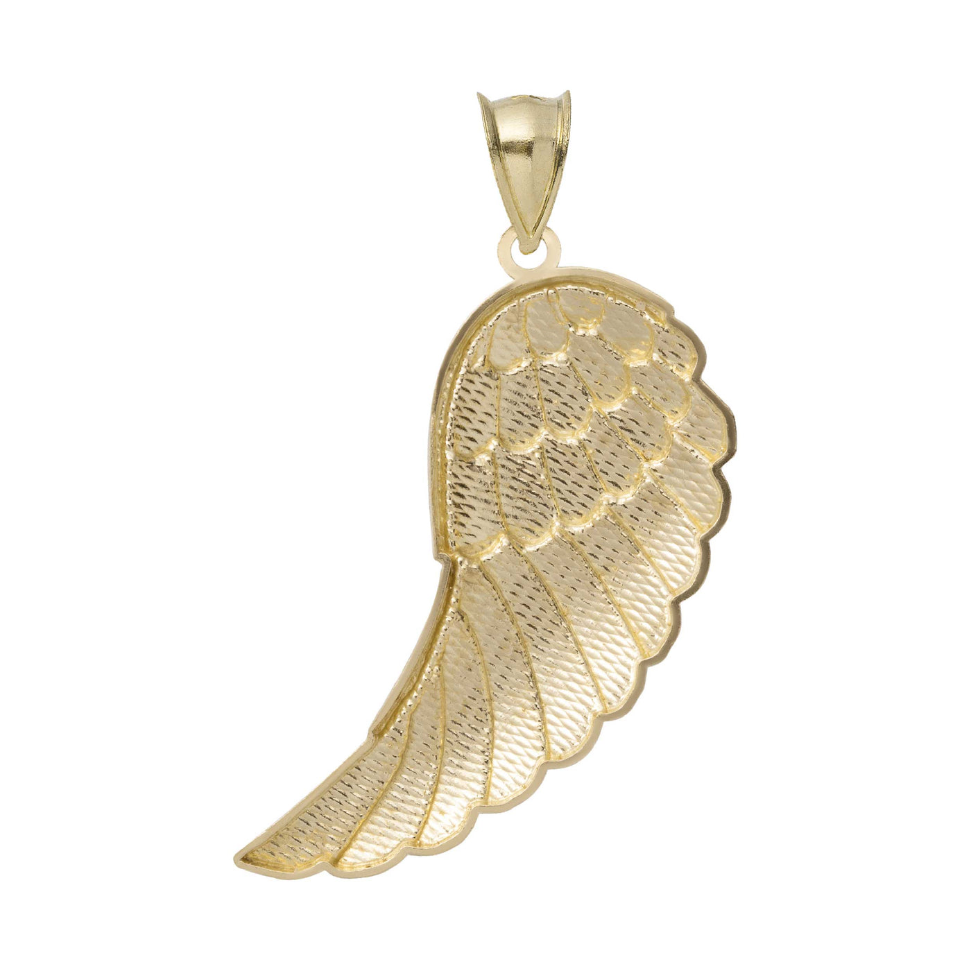 Diamond-Cut Angel Wing Pendant 10K Yellow Gold