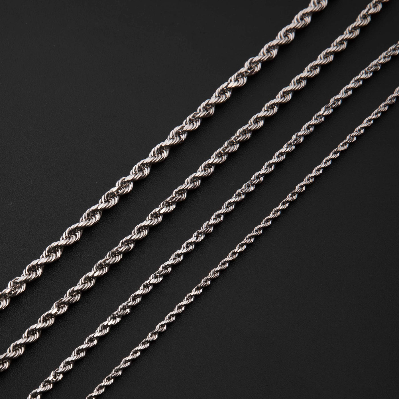 Women's Rope Chain 14K White Gold - Hollow