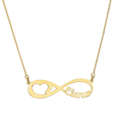 Ladies Infinity Name Plate Necklace 14K Gold - Style 168