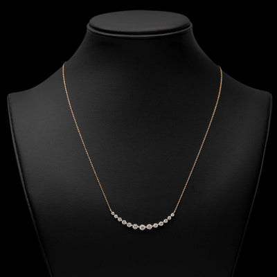 Curved Bar 0.63ctw Diamond Necklace 14K Yellow Gold