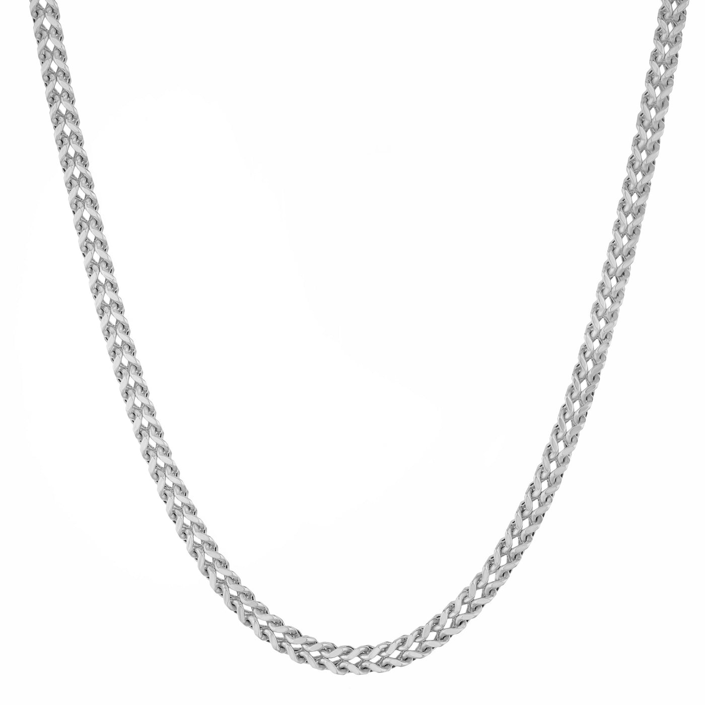 Franco Chain Necklace 10K White Gold - Hollow