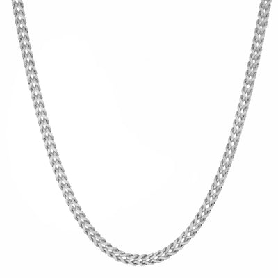 Franco Chain Necklace 10K White Gold - Hollow
