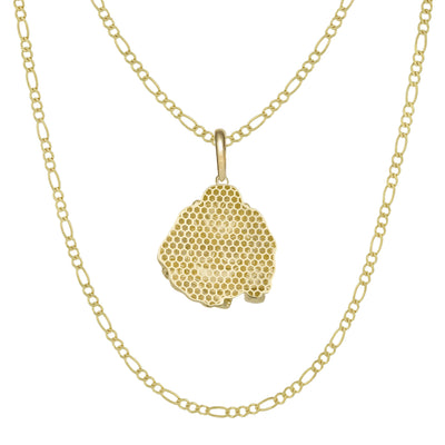 1 3/4" CZ Buddha Pendant & Chain Necklace Set 10K Yellow Gold
