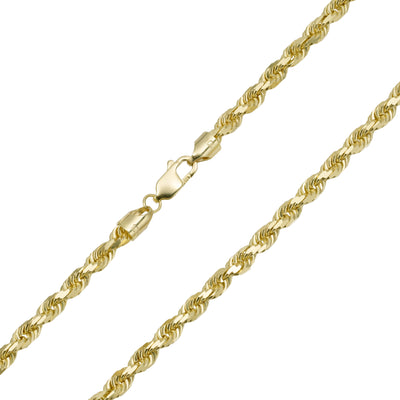 Rope Chain Necklace 10K Yellow Gold - Solid