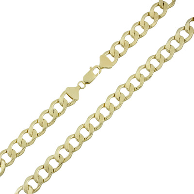 Miami Curb Link Chain Necklace 10K Yellow Gold - Hollow