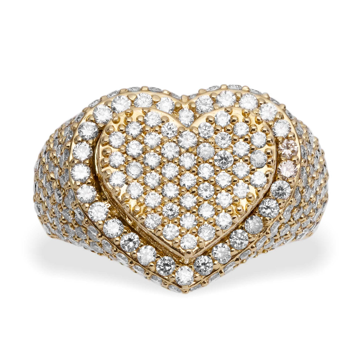 Heart Diamond Ring 3.02ct 14K Yellow Gold