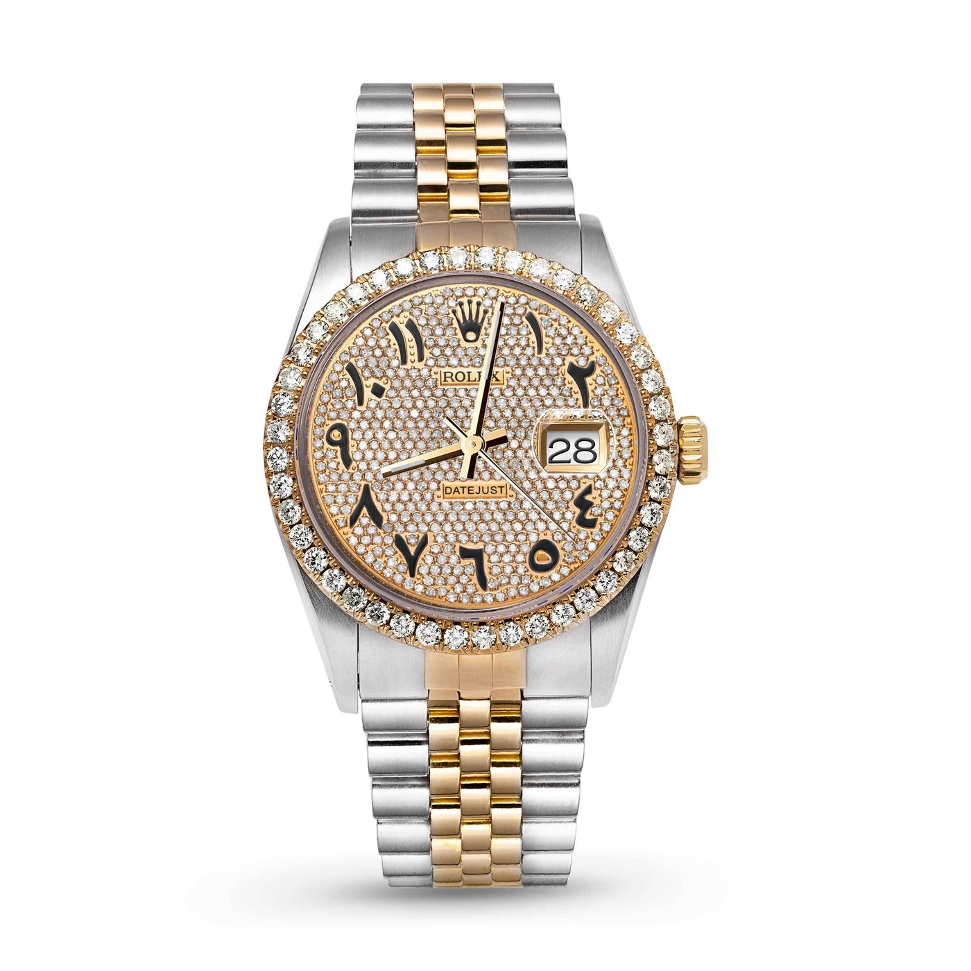 Rolex Datejust Diamond Bezel Watch 36mm Arabic Numeral Dial | 3.65ct