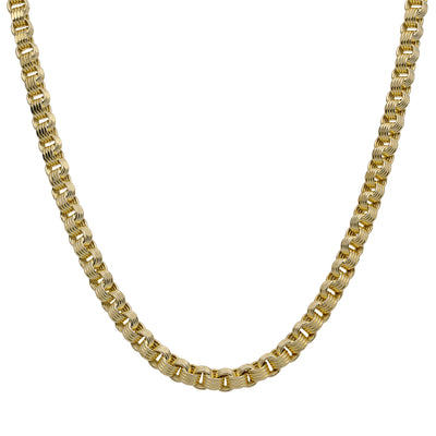 Women's Byzantine Rolo Link Chain Necklace 10K Yellow Gold - Hollow