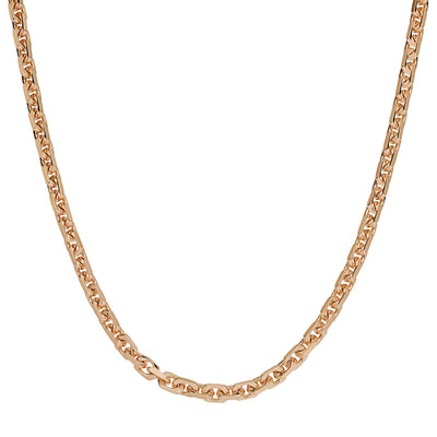Chunky Box Link Chain Necklace Solid 14K Gold