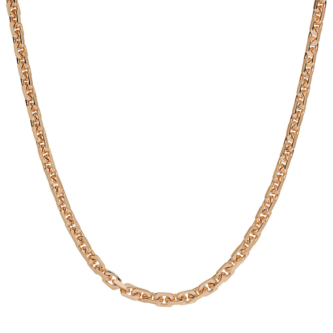 Women's Chunky Box Link Chain Necklace Solid 14K Gold